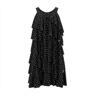 White House Black Market Black and White Geometric Patterned Dress Size L